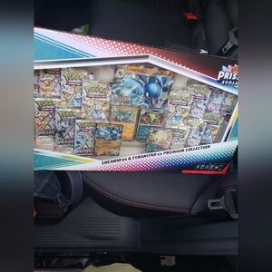 Pokemon Prismatic Evolutions Collection Box with Blue and Red Accents